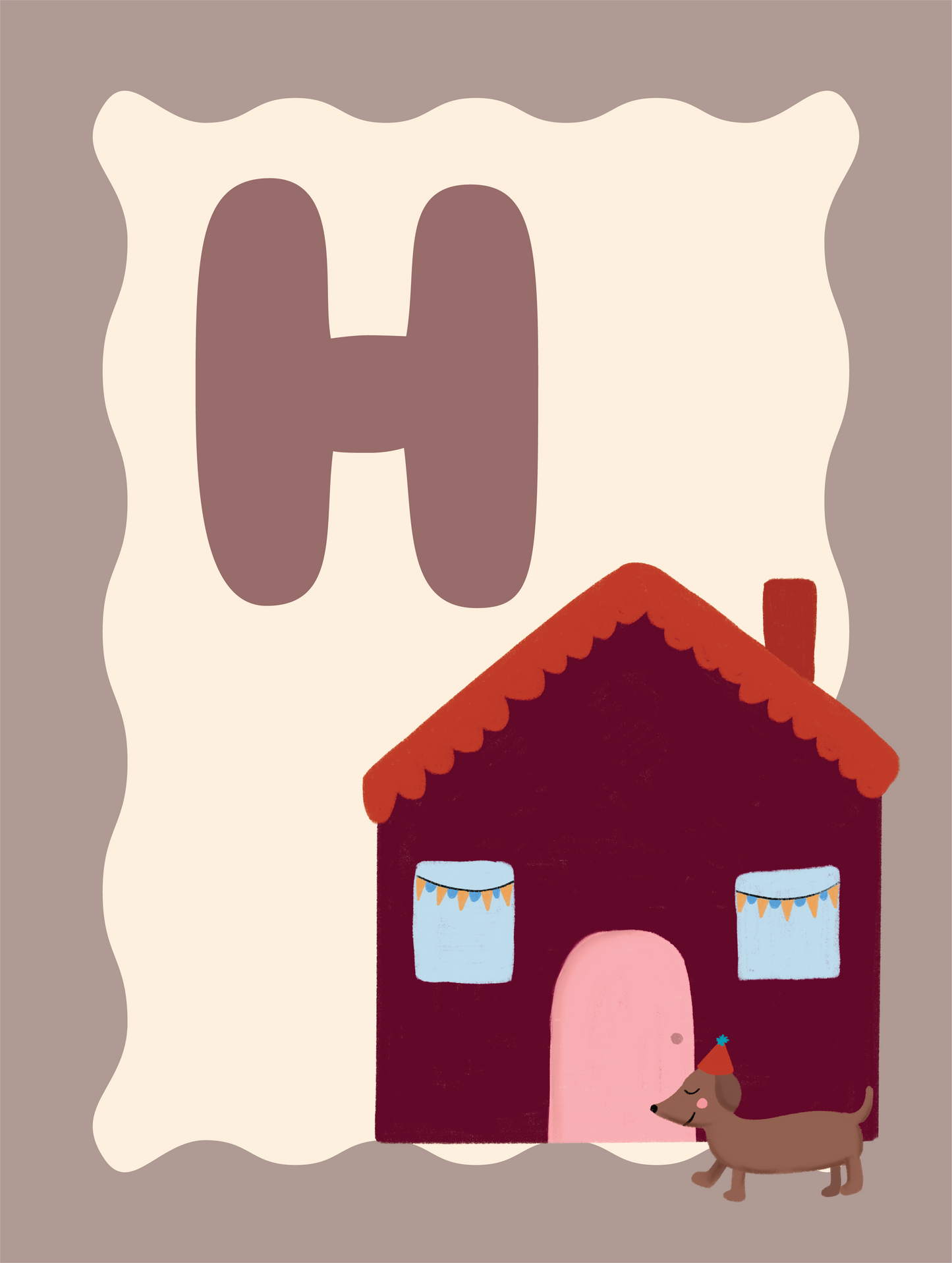 Alfabetposter H - Huiselijk Hondje