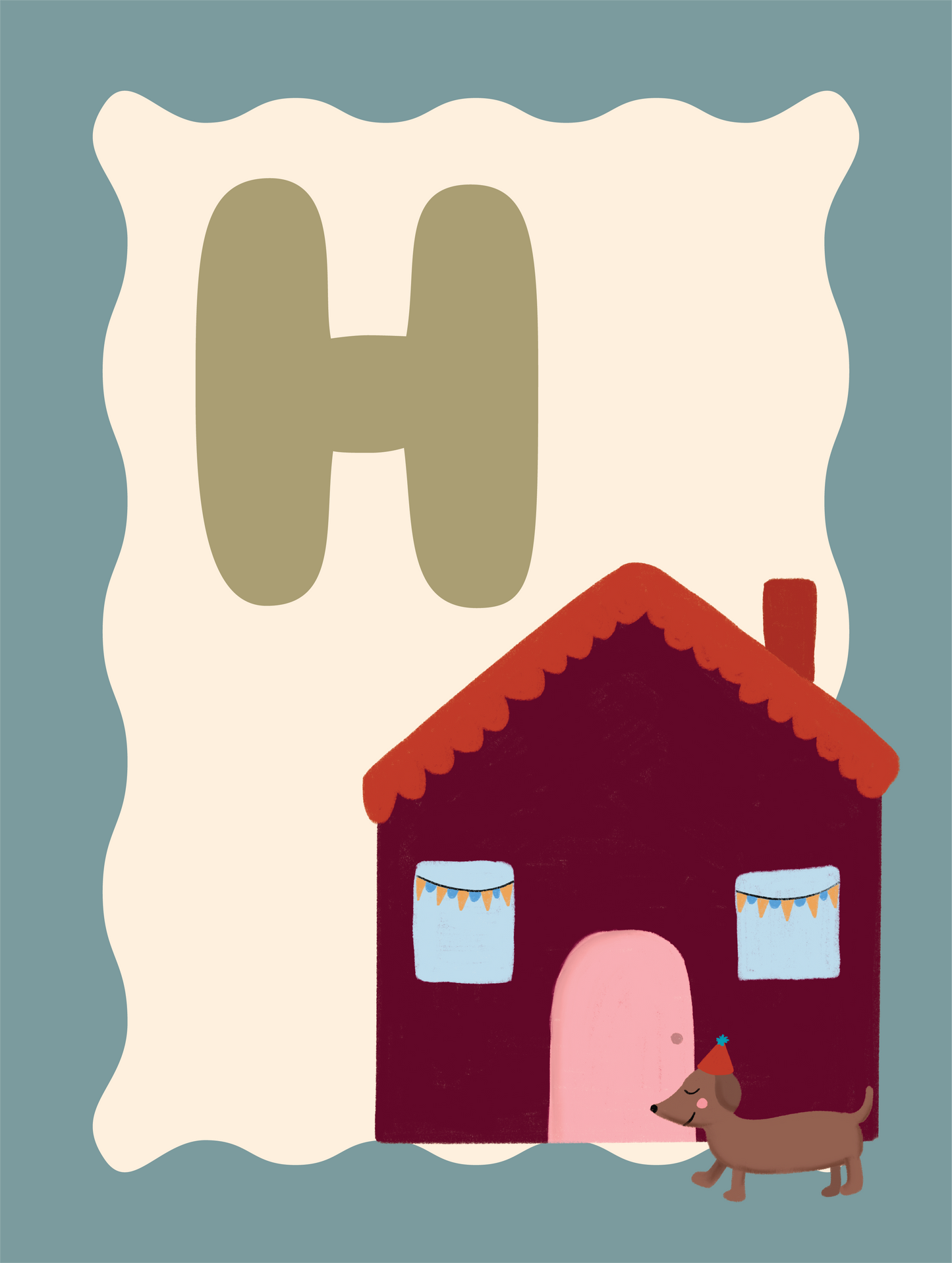 Alfabetposter H - Huiselijk Hondje