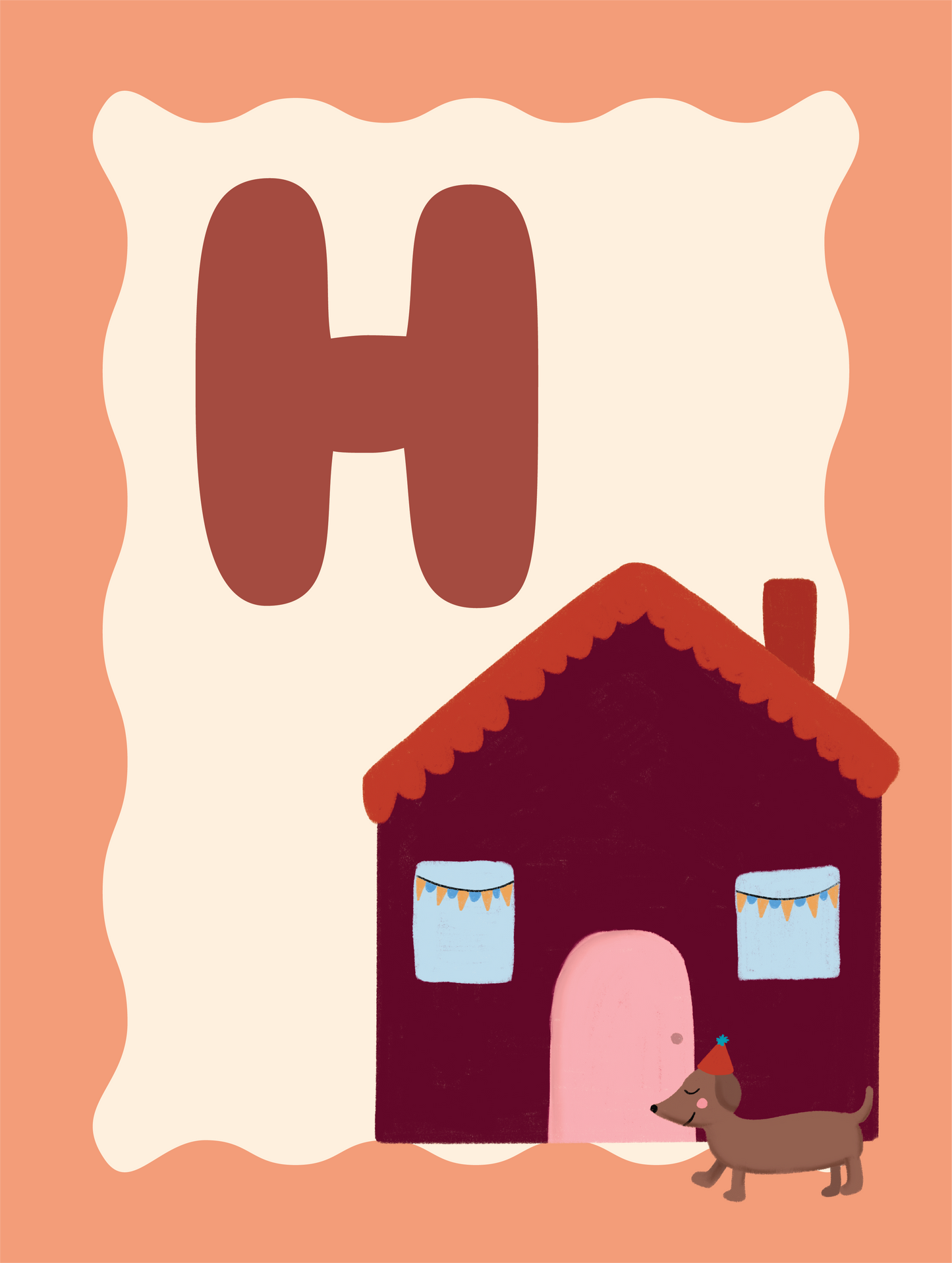Alfabetposter H - Huiselijk Hondje