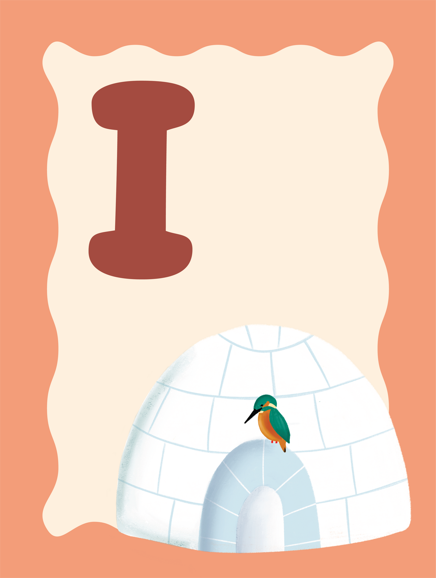 Alfabetposter I - Ijsvogel op Iglo