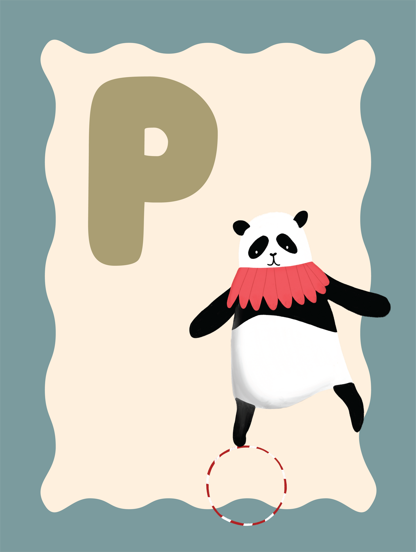 Alfabetposter P - Balancerende Panda