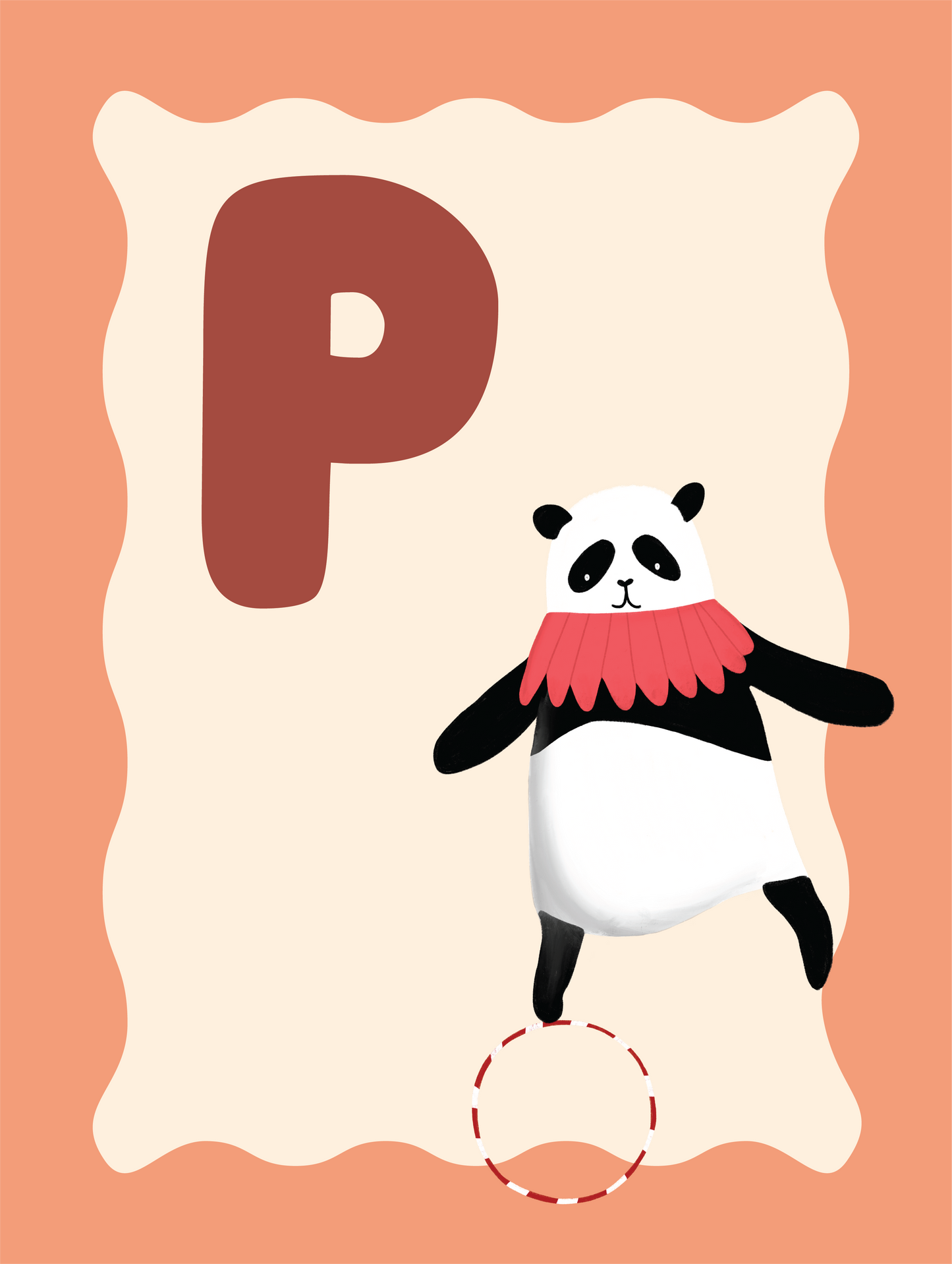 Alfabetposter P - Balancerende Panda