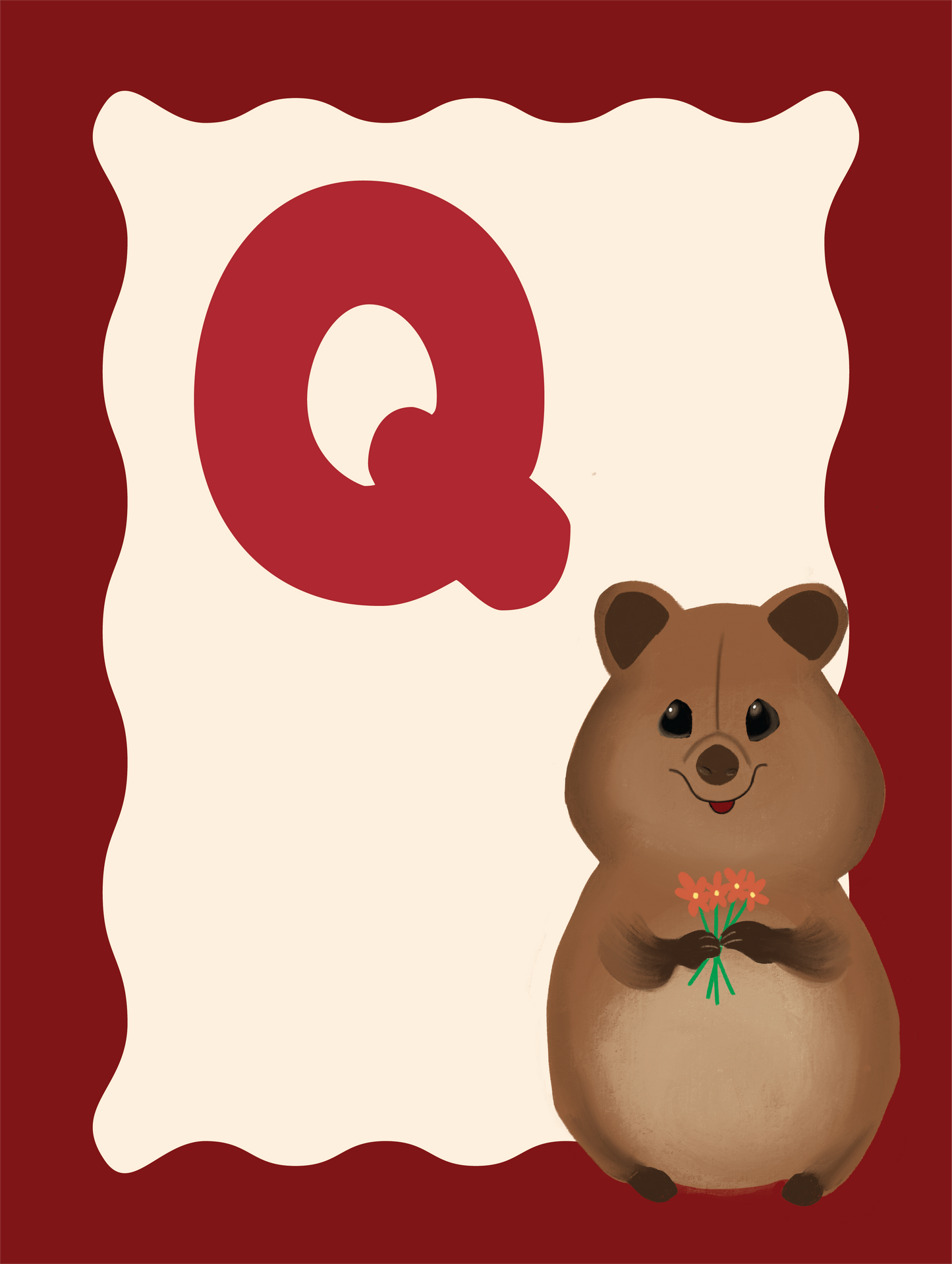 Alfabetposter Q - Schattige Quokka