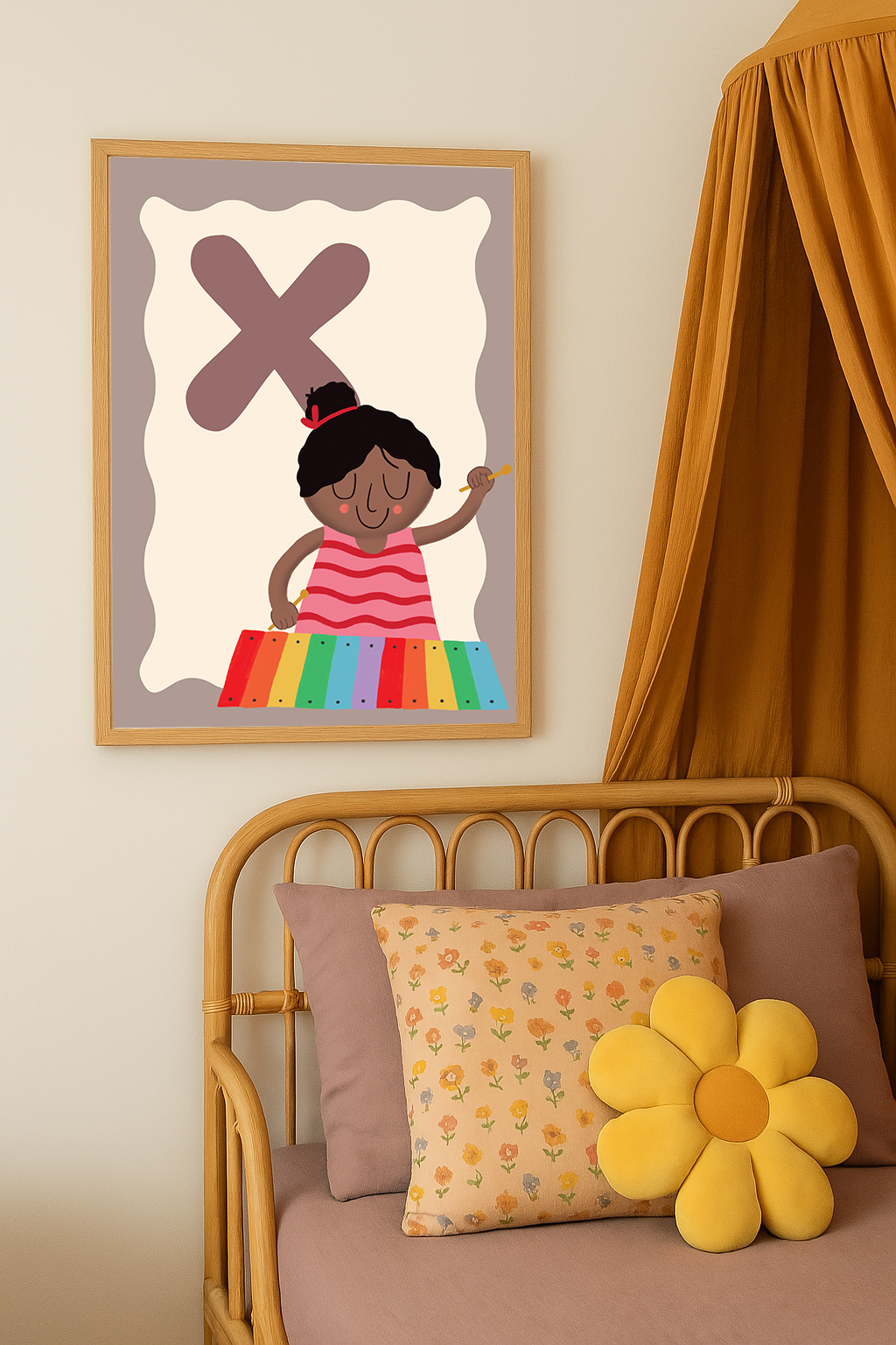Alfabetposter X - Meisje met Xylofoon