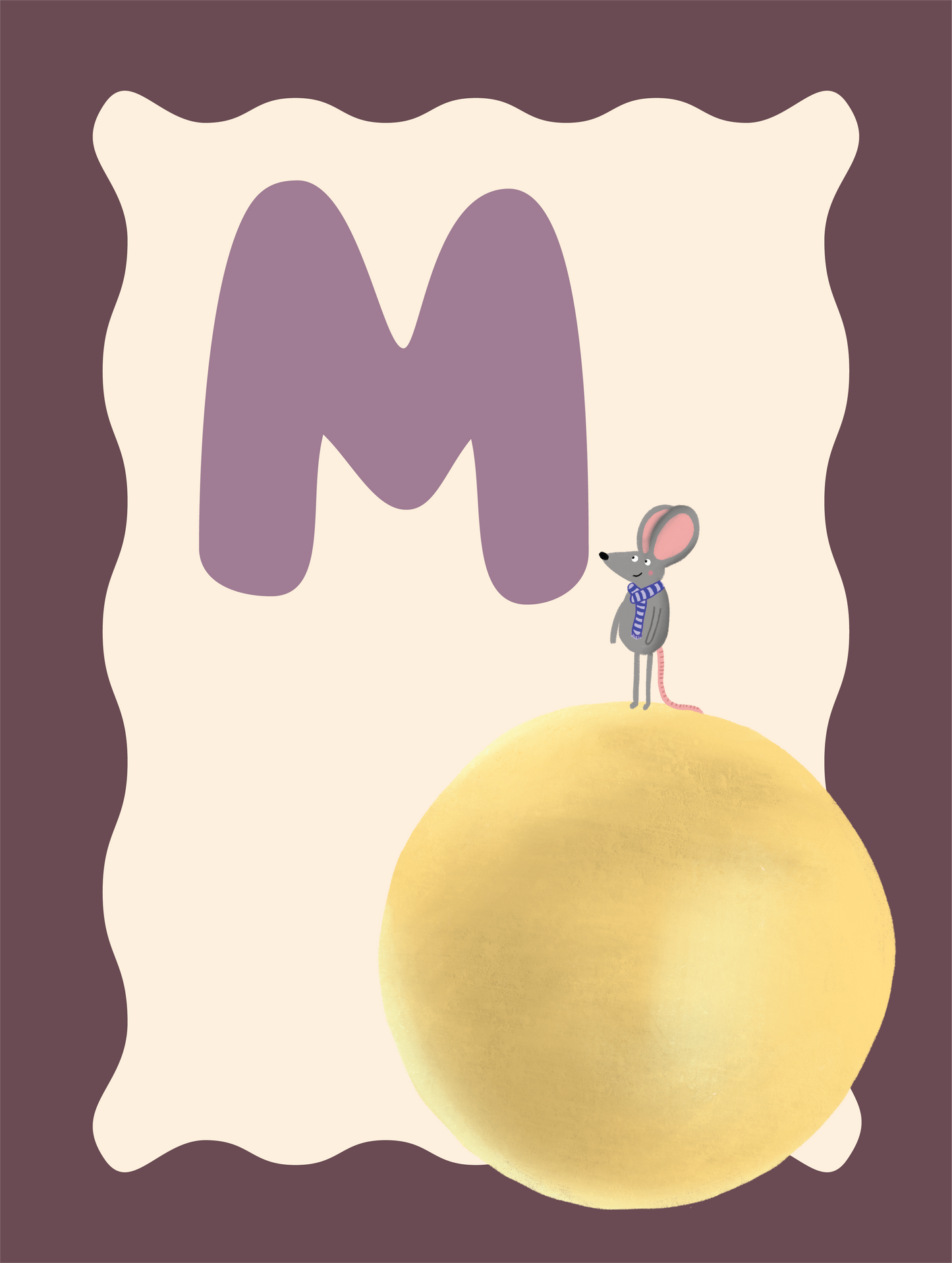 Alfabetposter M - Muis op de Maan