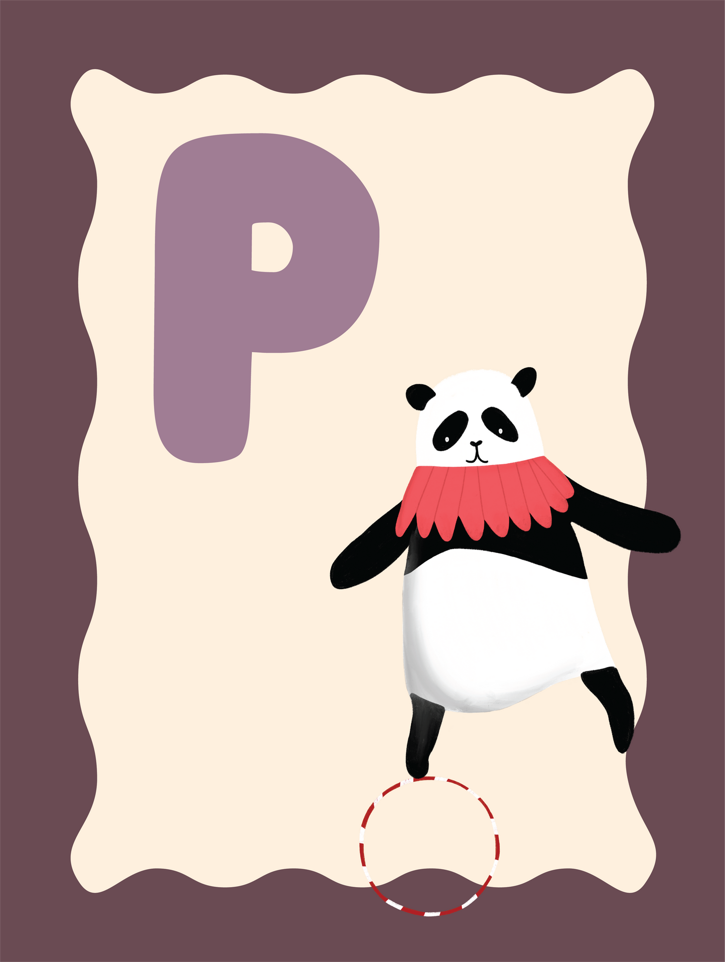 Alfabetposter P - Balancerende Panda