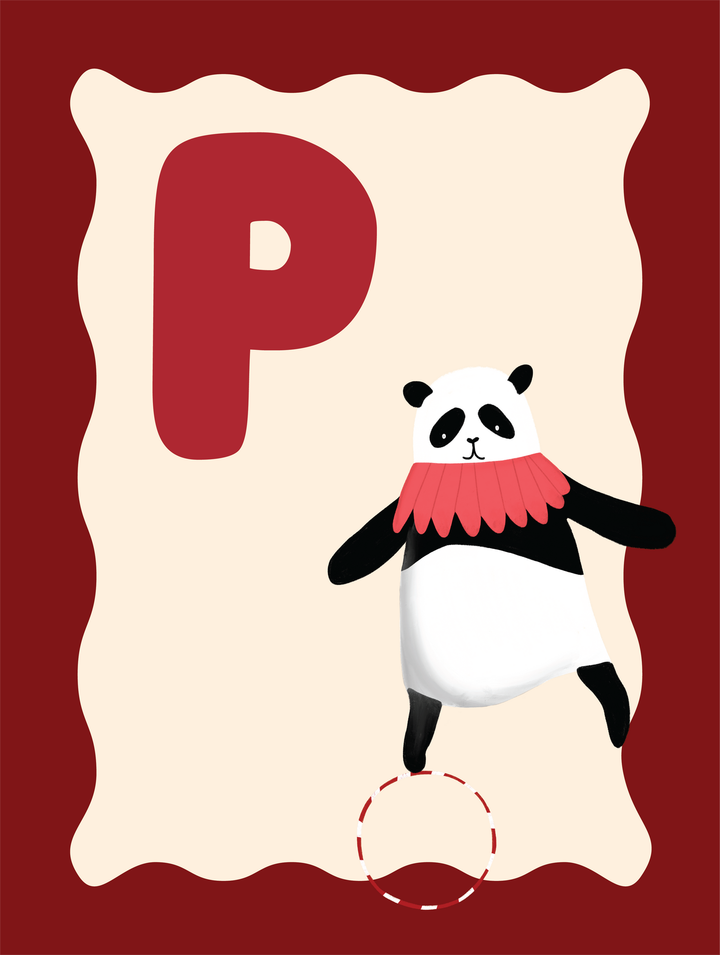 Alfabetposter P - Balancerende Panda