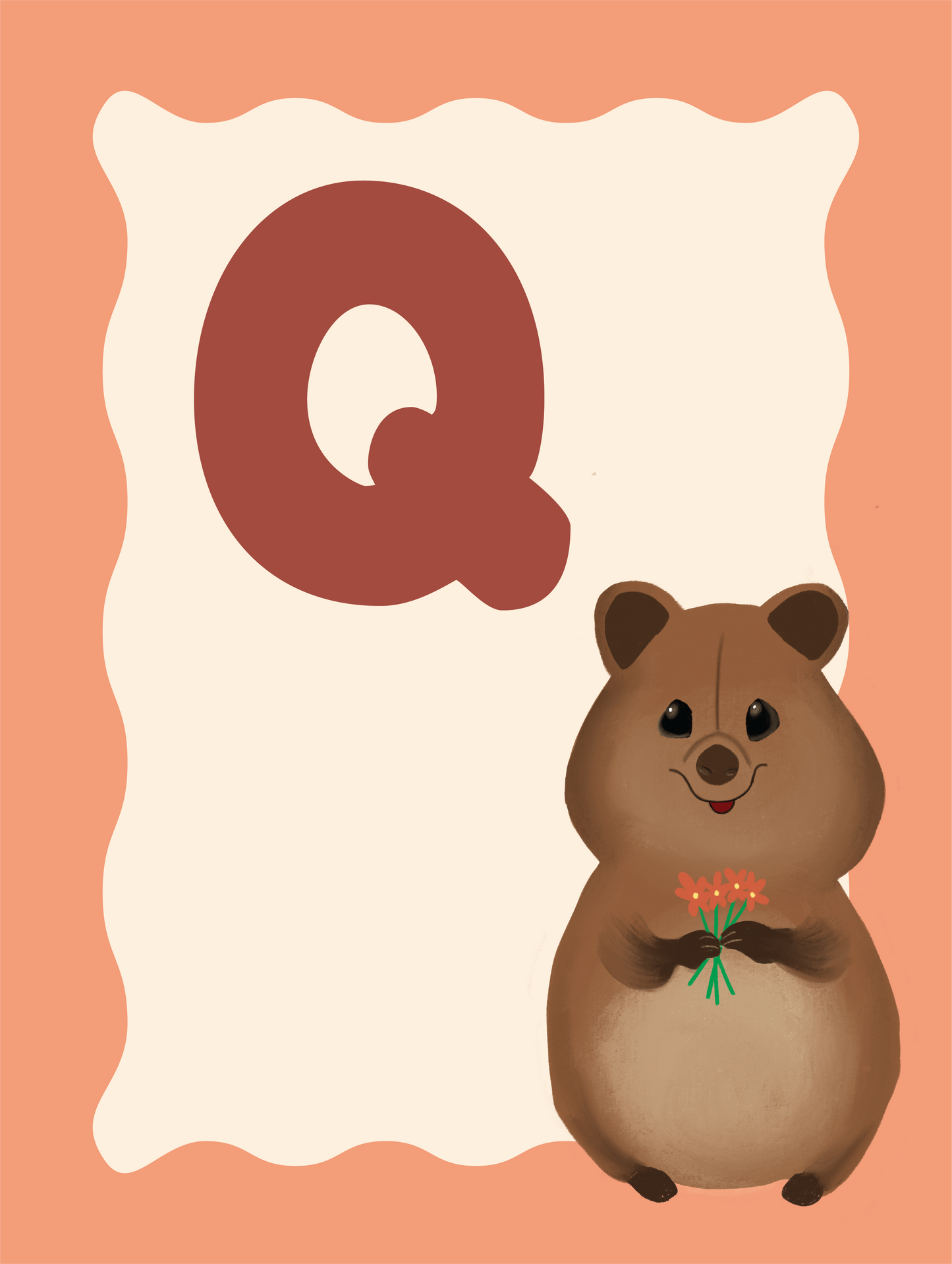 Alfabetposter Q - Schattige Quokka