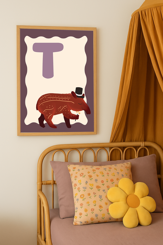 Alfabetposter T - Toverende Tapir