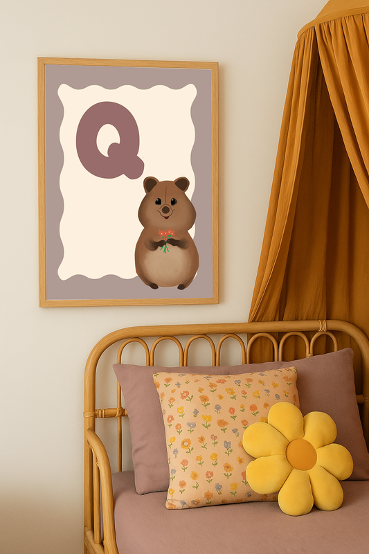 Alfabetposter Q - Schattige Quokka