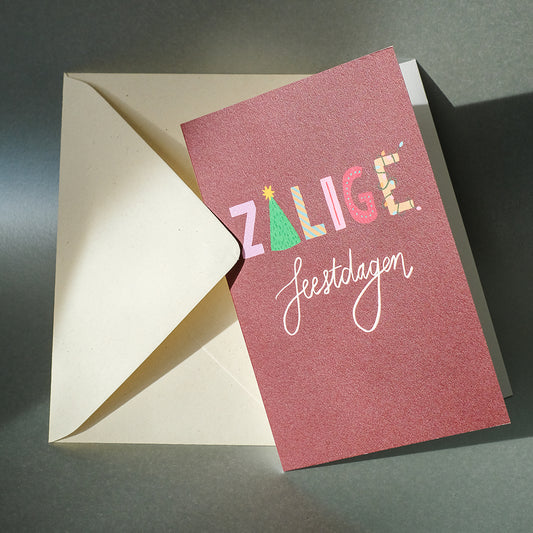 Wenskaart 'Zalige Feestdagen'